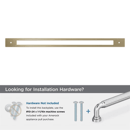 457mm Medora Rectangle Appliance Pull Backplate, Golden Champagne Alt 2 - Image