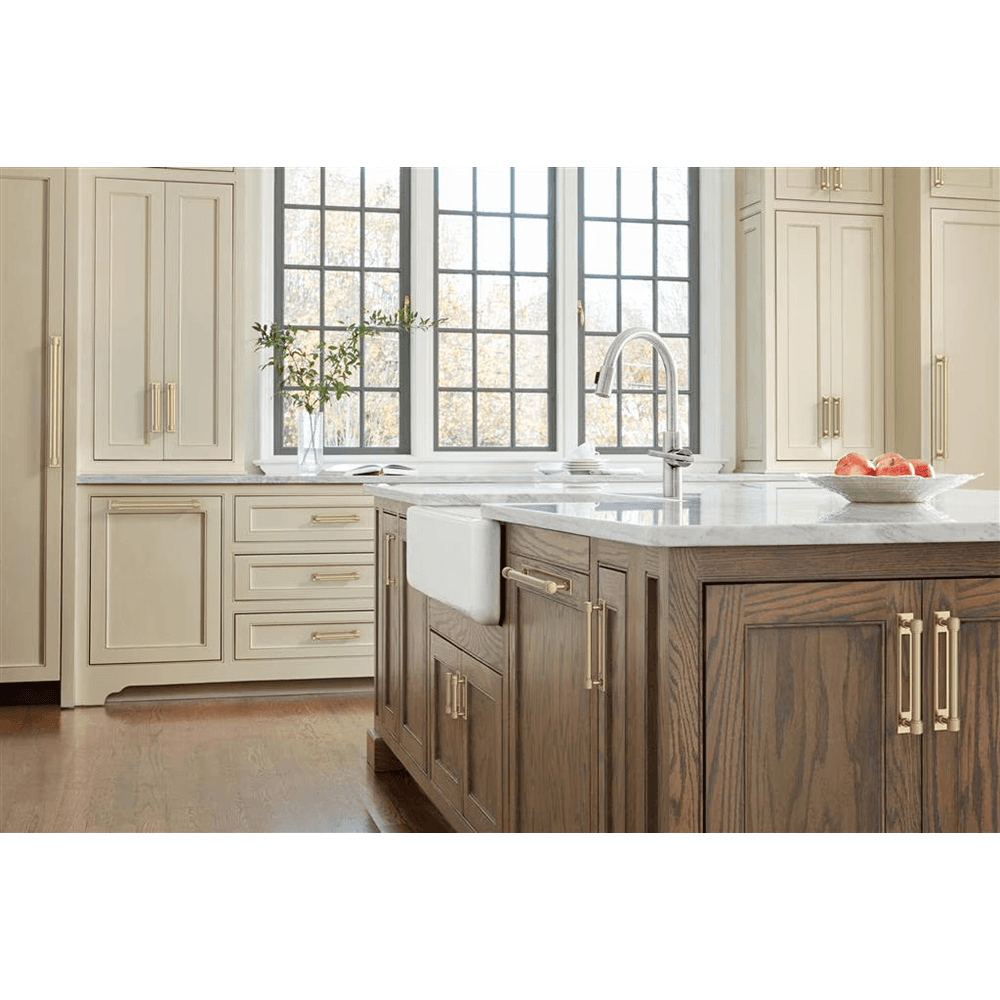 457mm Medora Rectangle Appliance Pull Backplate, Golden Champagne Alt 4 - Image