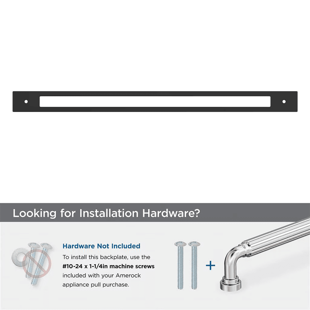 457mm Medora Rectangle Appliance Pull Backplate, Matte Black Alt 2 - Image