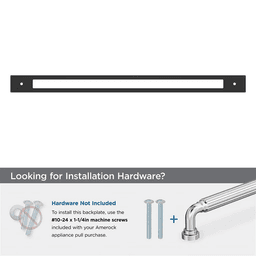 457mm Medora Rectangle Appliance Pull Backplate, Matte Black Alt 2 - Image