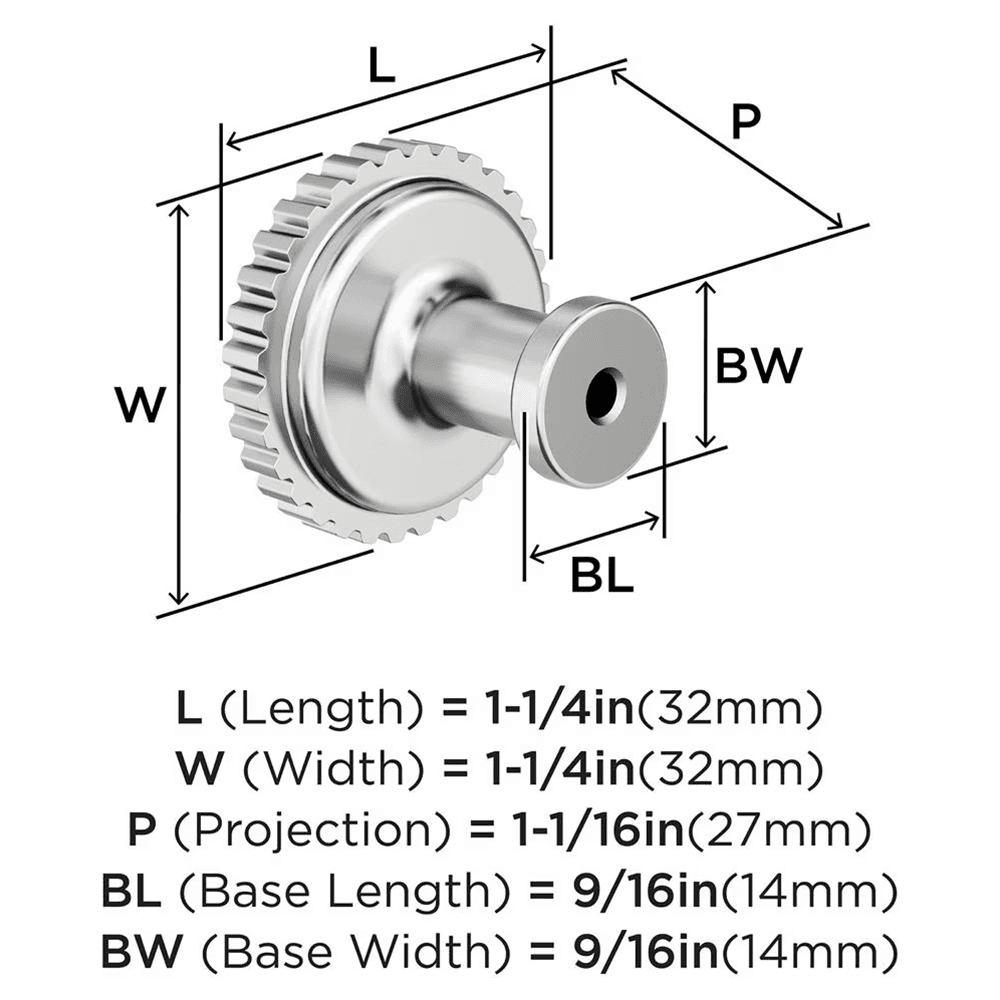 1-1/4" Farewind Cabinet Knob, Polished Chrome Alt 1 - Image