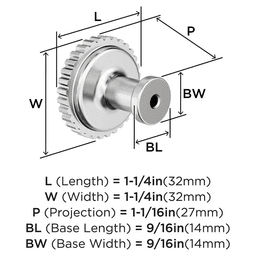 1-1/4" Farewind Cabinet Knob, Polished Chrome Alt 1 - Image