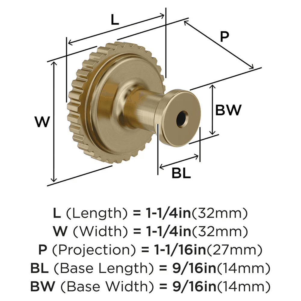 1-1/4" Farewind Cabinet Knob, Golden Champagne Alt 1 - Image