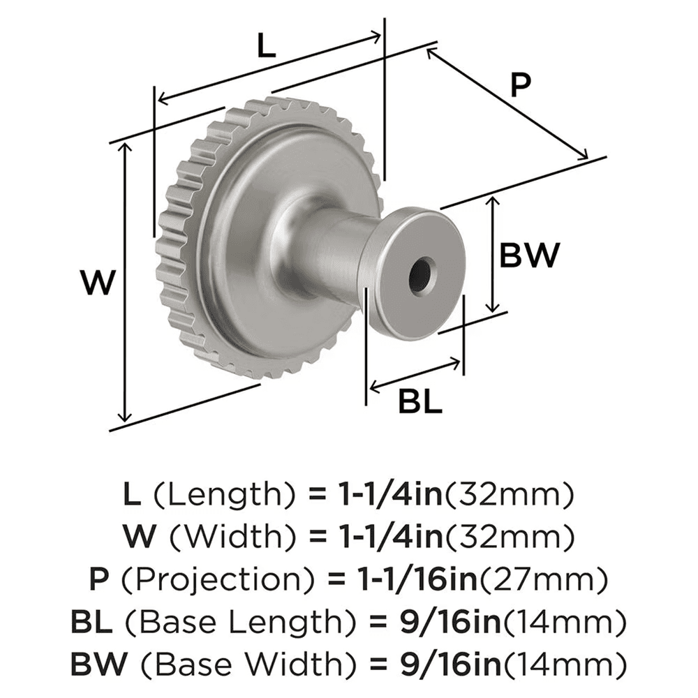 1-1/4" Farewind Cabinet Knob, Satin Nickel Alt 1 - Image