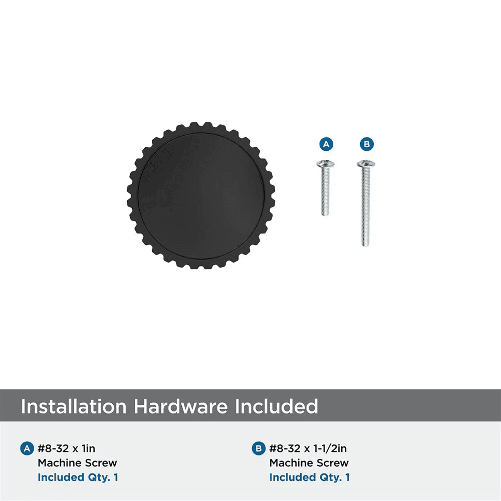 1-1/4" Farewind Cabinet Knob, Matte Black Alt 2 - Image