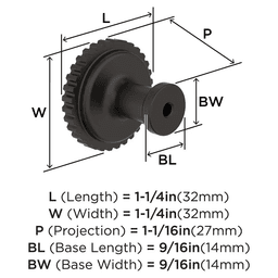 1-1/4" Farewind Cabinet Knob, Oil-Rubbed Bronze Alt 1 - Image