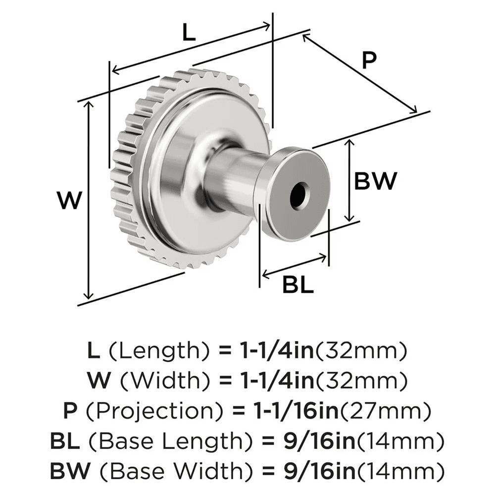 1-1/4" Farewind Cabinet Knob, Polished Nickel Alt 1 - Image
