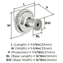 1-1/4" Farewind Cabinet Knob, Polished Nickel Alt 1 - Image