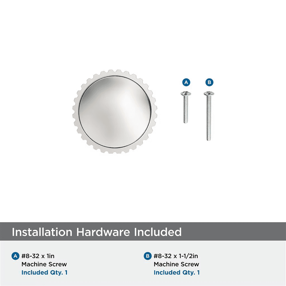 1-1/4" Farewind Cabinet Knob, Polished Nickel Alt 2 - Image