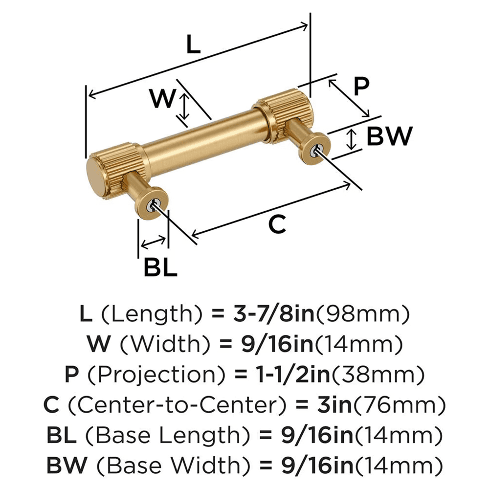 76mm Farewind Cabinet Pull, Champagne Bronze Alt 1 - Image