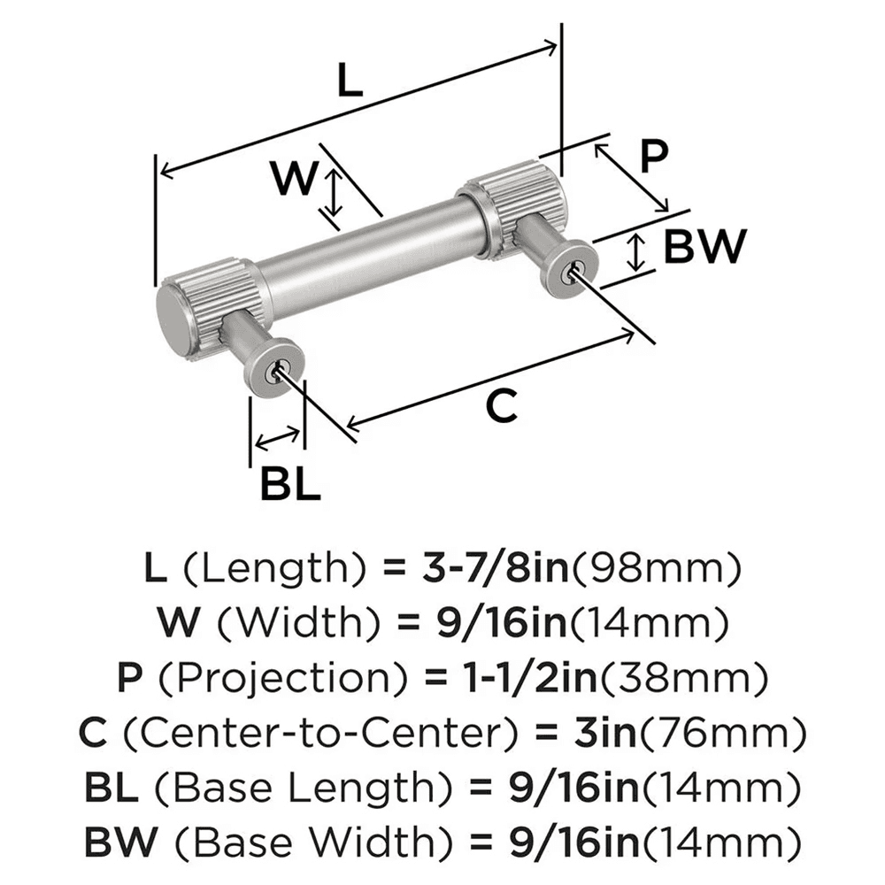 76mm Farewind Cabinet Pull, Satin Nickel Alt 1 - Image