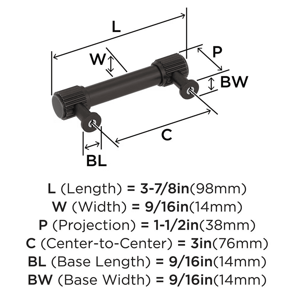76mm Farewind Cabinet Pull, Oil-Rubbed Bronze Alt 1 - Image
