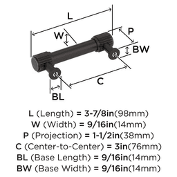 76mm Farewind Cabinet Pull, Oil-Rubbed Bronze Alt 1 - Image