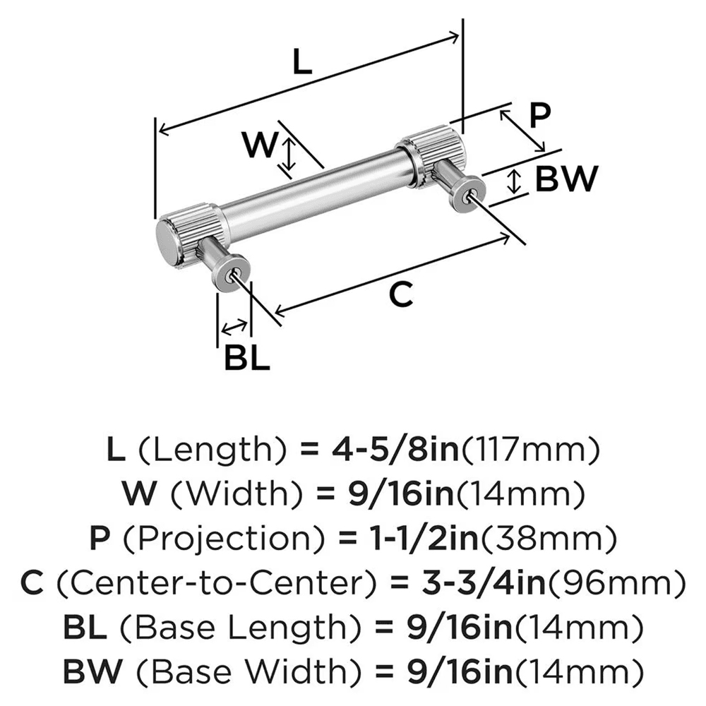 96mm Farewind Cabinet Pull, Polished Chrome Alt 1 - Image