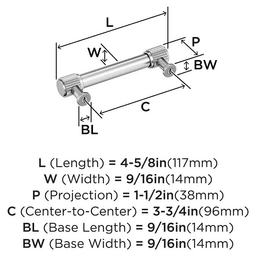 96mm Farewind Cabinet Pull, Polished Chrome Alt 1 - Image