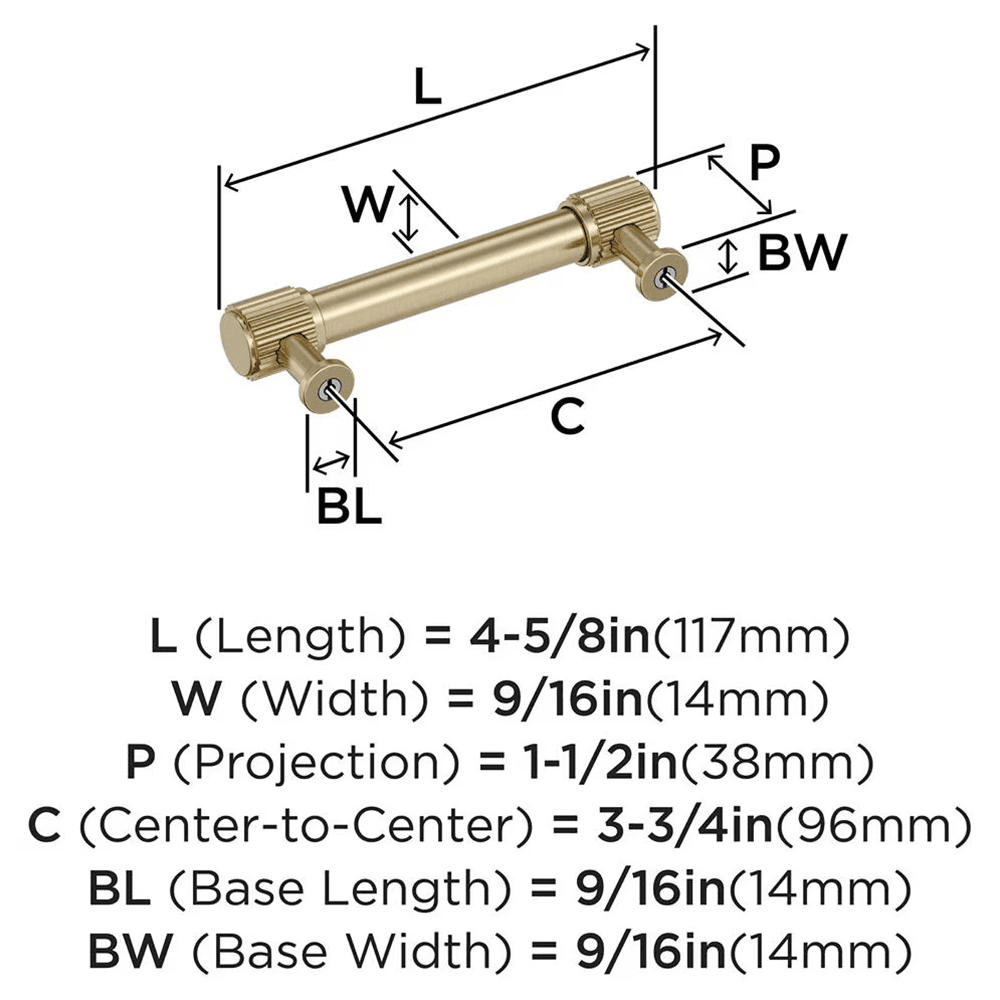96mm Farewind Cabinet Pull, Golden Champagne Alt 1 - Image