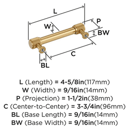 96mm Farewind Cabinet Pull, Champagne Bronze Alt 1 - Image