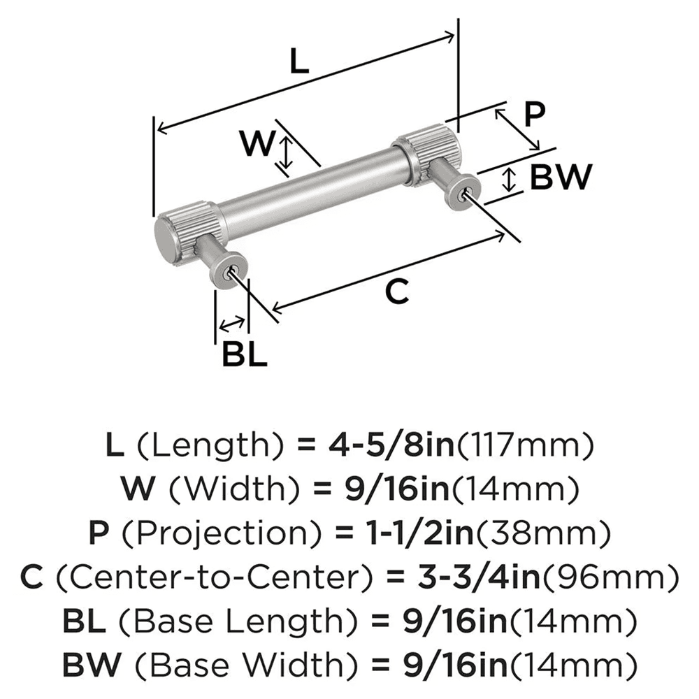 96mm Farewind Cabinet Pull, Satin Nickel Alt 1 - Image
