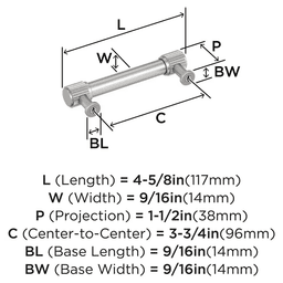 96mm Farewind Cabinet Pull, Satin Nickel Alt 1 - Image