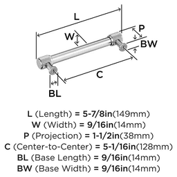 128mm Farewind Cabinet Pull, Polished Chrome Alt 1 - Image