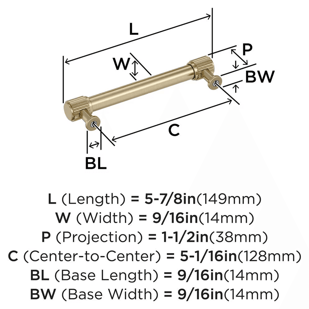128mm Farewind Cabinet Pull, Golden Champagne Alt 1 - Image
