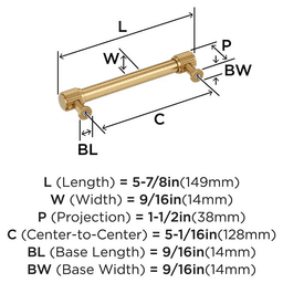 128mm Farewind Cabinet Pull, Champagne Bronze Alt 1 - Image