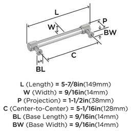 128mm Farewind Cabinet Pull, Satin Nickel Alt 1 - Image