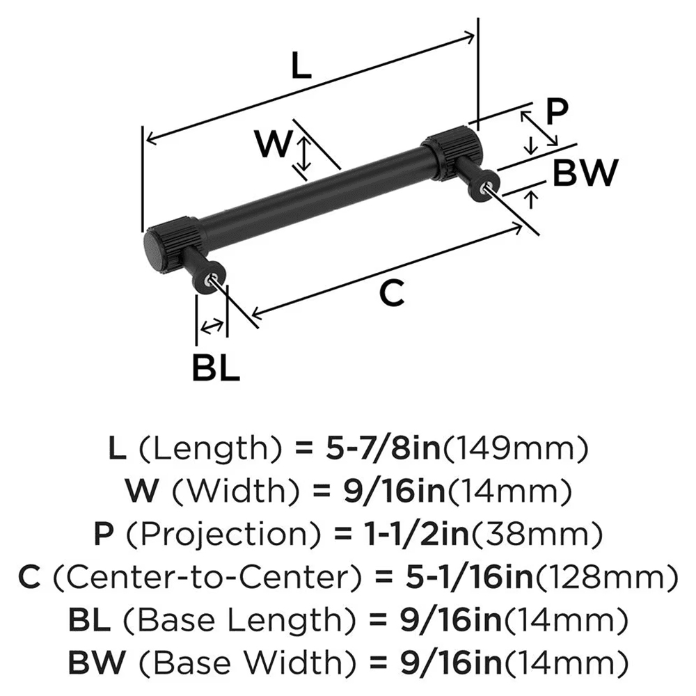 128mm Farewind Cabinet Pull, Matte Black Alt 1 - Image