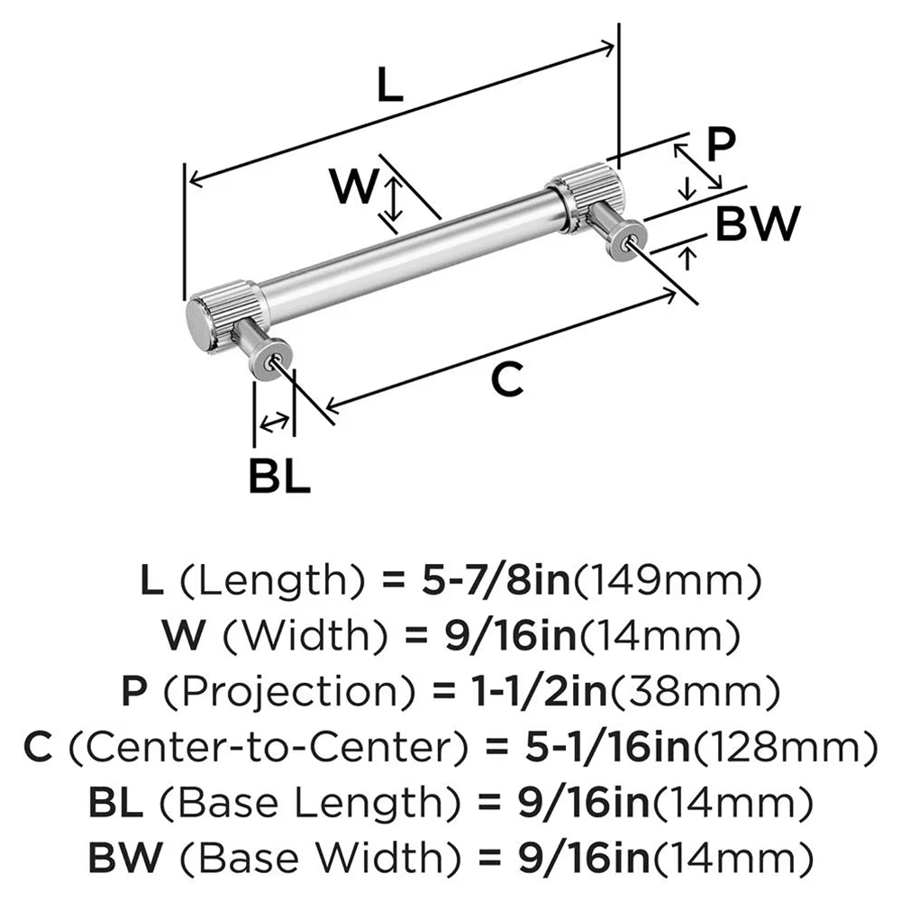 128mm Farewind Cabinet Pull, Polished Nickel Alt 1 - Image