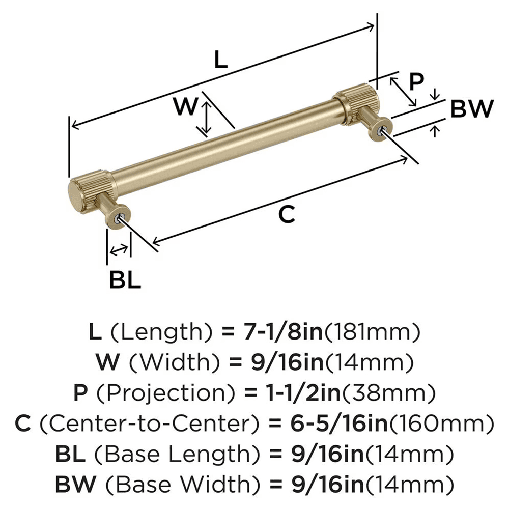 160mm Farewind Cabinet Pull, Golden Champagne Alt 1 - Image