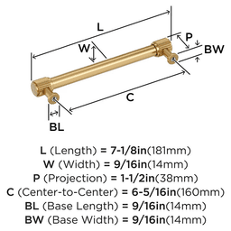160mm Farewind Cabinet Pull, Champagne Bronze Alt 1 - Image