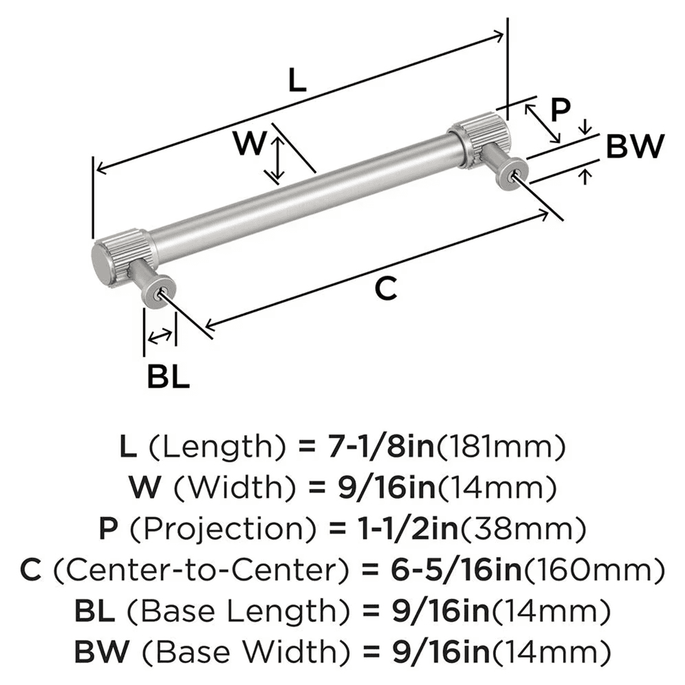 160mm Farewind Cabinet Pull, Satin Nickel Alt 1 - Image
