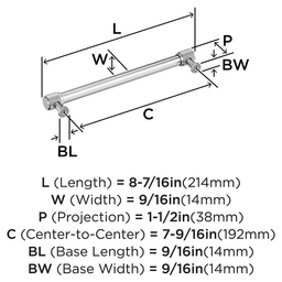 192mm Farewind Cabinet Pull, Polished Chrome Alt 1 - Image