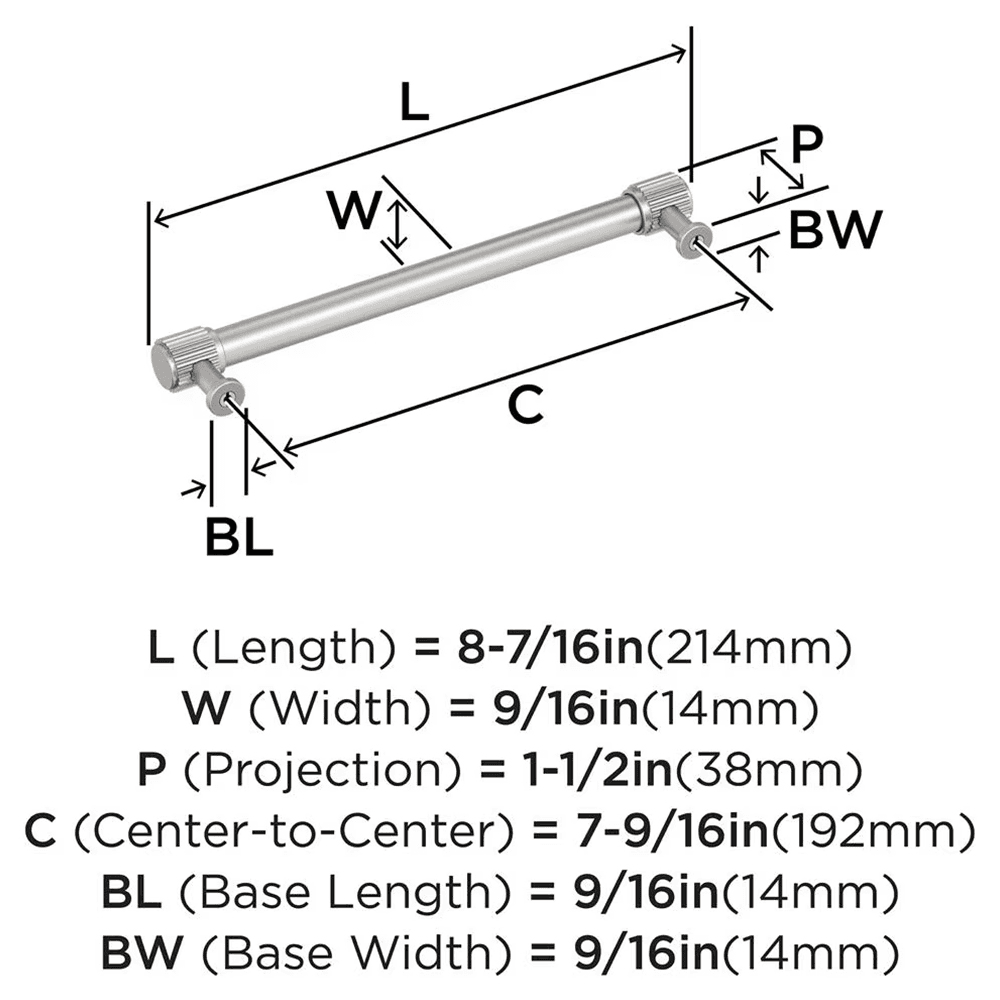 192mm Farewind Cabinet Pull, Satin Nickel Alt 1 - Image
