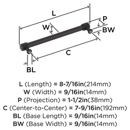 192mm Farewind Cabinet Pull, Oil-Rubbed Bronze Alt 1 - Image