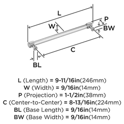 224mm Farewind Cabinet Pull, Polished Chrome Alt 1 - Image