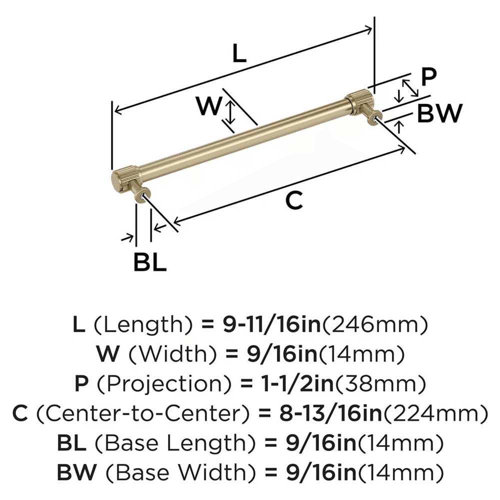 224mm Farewind Cabinet Pull, Golden Champagne Alt 1 - Image