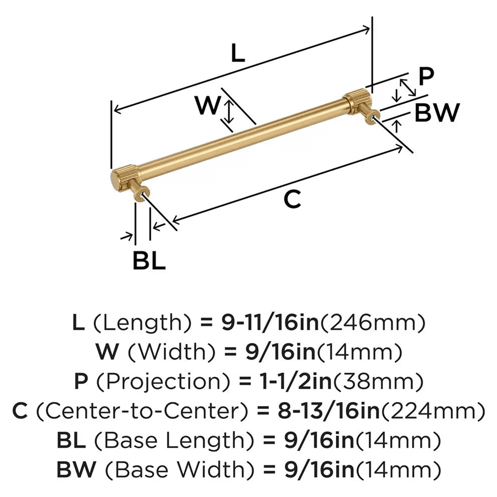 224mm Farewind Cabinet Pull, Champagne Bronze Alt 1 - Image