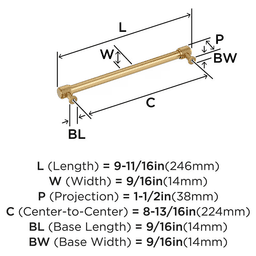 224mm Farewind Cabinet Pull, Champagne Bronze Alt 1 - Image