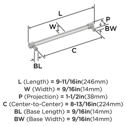 224mm Farewind Cabinet Pull, Satin Nickel Alt 1 - Image