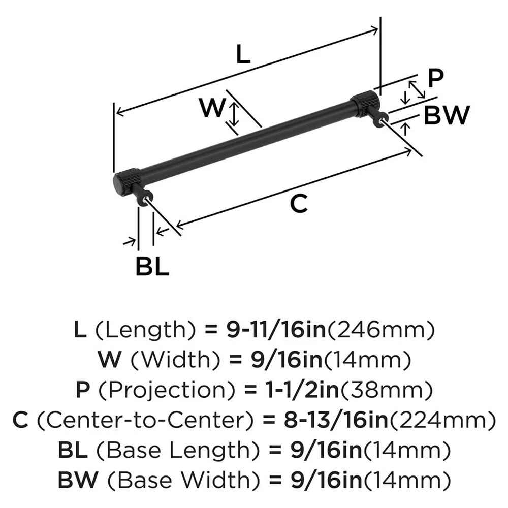 224mm Farewind Cabinet Pull, Matte Black Alt 1 - Image
