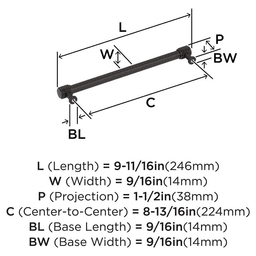 224mm Farewind Cabinet Pull, Oil-Rubbed Bronze Alt 1 - Image
