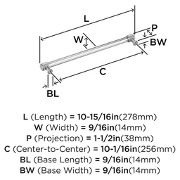 256mm Farewind Cabinet Pull, Polished Chrome Alt 1 - Image
