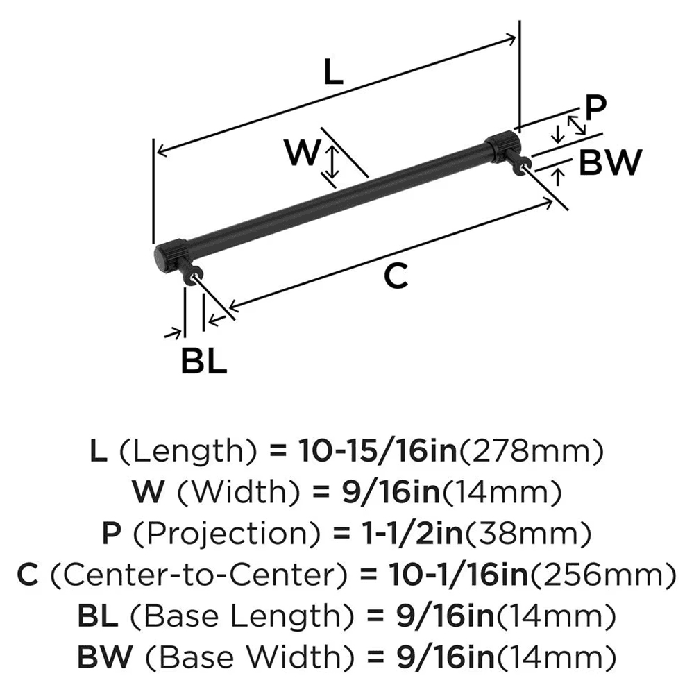 256mm Farewind Cabinet Pull, Matte Black Alt 1 - Image