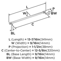 320mm Farewind Cabinet Pull, Polished Chrome Alt 1 - Image