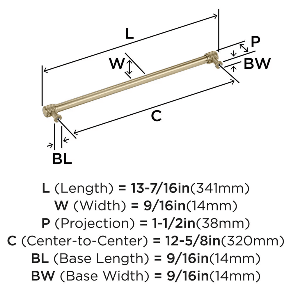 320mm Farewind Cabinet Pull, Golden Champagne Alt 1 - Image
