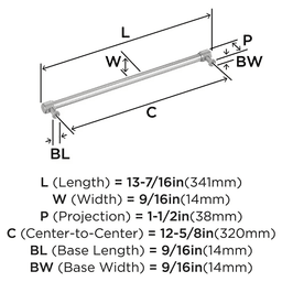 320mm Farewind Cabinet Pull, Satin Nickel Alt 1 - Image