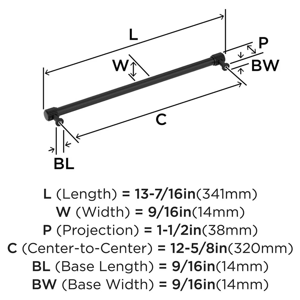 320mm Farewind Cabinet Pull, Matte Black Alt 1 - Image