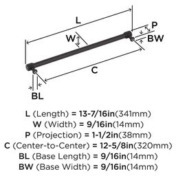 320mm Farewind Cabinet Pull, Oil-Rubbed Bronze Alt 1 - Image