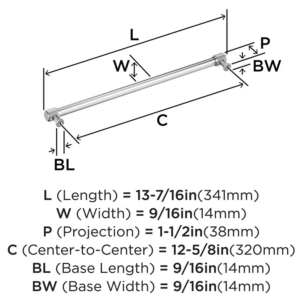 320mm Farewind Cabinet Pull, Polished Nickel Alt 1 - Image